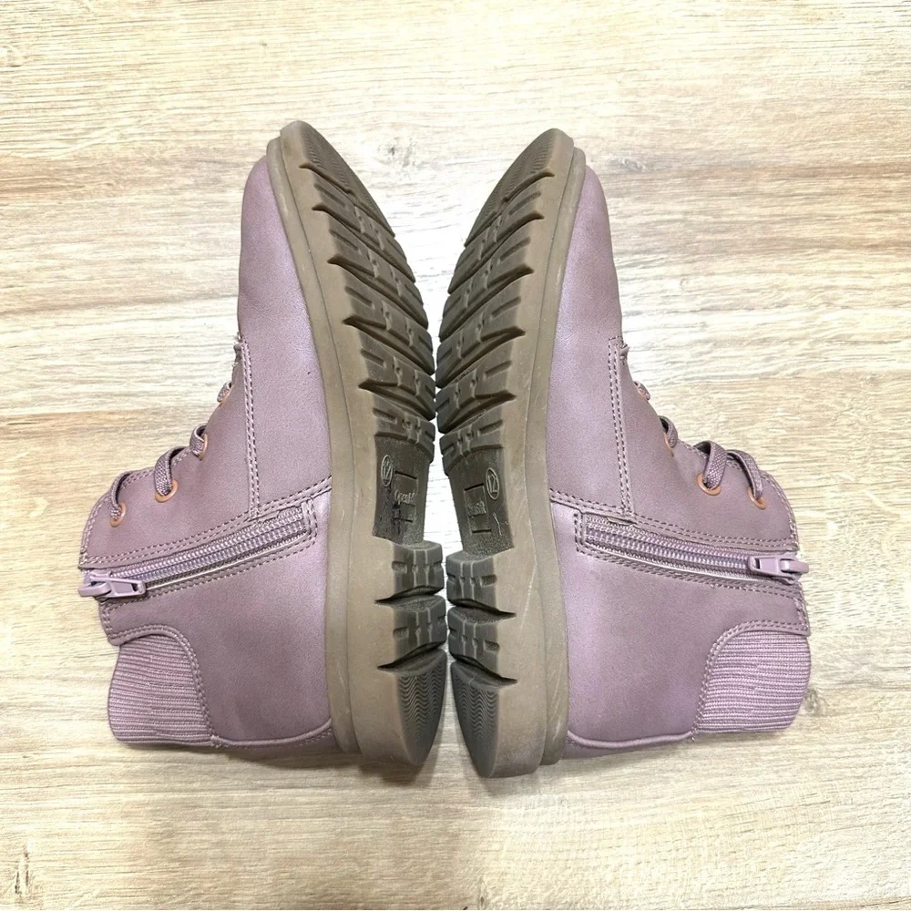 Open Edit Kaylee Leather Boot Pink Burlwood
